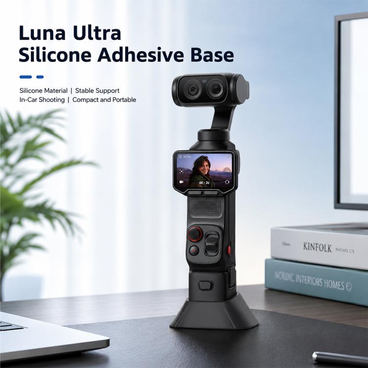 Base di montaggio in silicone antiscivolo per fotocamera, supporto fisso per espansione., For Insta360 Luna Ultra