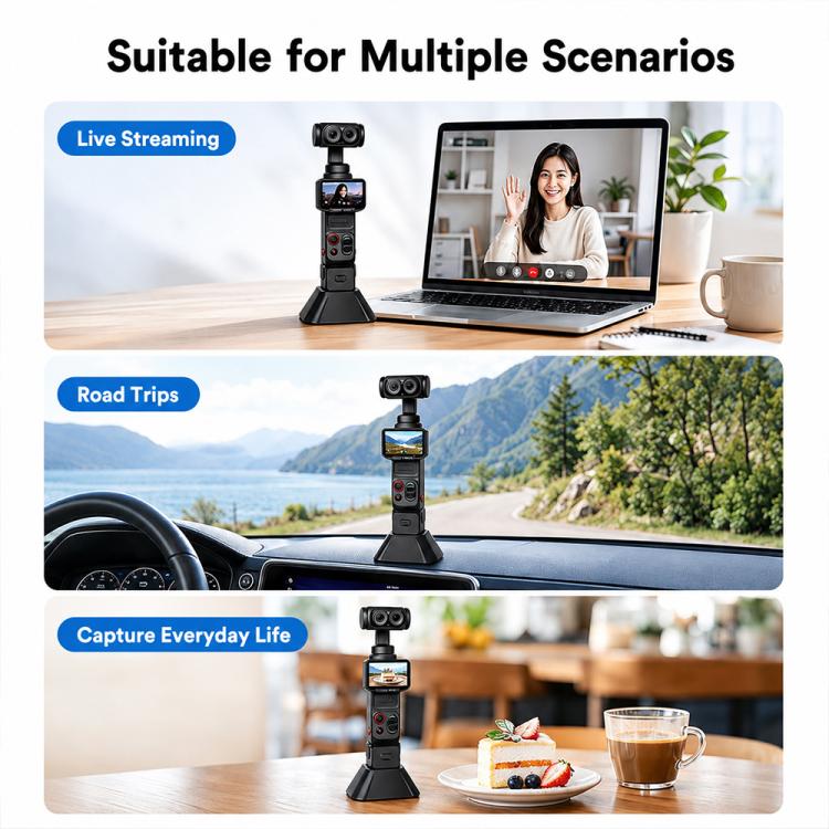Base di montaggio in silicone antiscivolo per fotocamera, supporto fisso per espansione., For Insta360 Luna Ultra