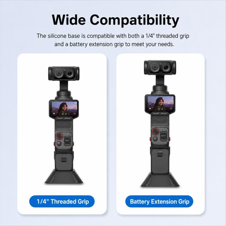 Base di montaggio in silicone antiscivolo per fotocamera, supporto fisso per espansione., For Insta360 Luna Ultra