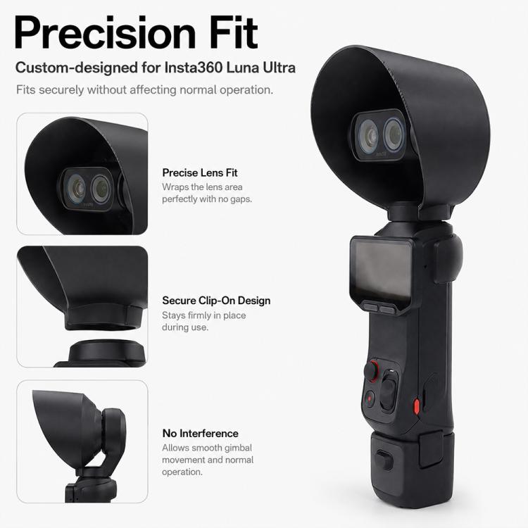 Paraluce, protezione antiriflesso per obiettivo, copertura protettiva antigraffio, For Insta360 Luna Ultra