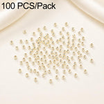 100 pezzi/confezione Perline distanziatrici rotonde placcate oro per la creazione di gioielli fai da te, finitura liscia, foro dritto, 2mm Hole 0.8mm, 2.5mm Hole 1.0mm, 3mm Hole 1.2mm, 3mm Hole 1.5mm