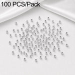 100 pezzi/confezione Perline distanziatrici rotonde placcate oro per la creazione di gioielli fai da te, finitura liscia, foro dritto, 2mm Hole 0.8mm, 2.5mm Hole 1.0mm, 3mm Hole 1.2mm, 3mm Hole 1.5mm