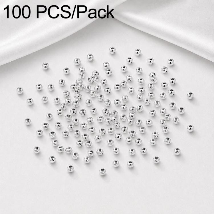 100 pezzi/confezione Perline distanziatrici rotonde placcate oro per la creazione di gioielli fai da te, finitura liscia, foro dritto, 2mm Hole 0.8mm, 2.5mm Hole 1.0mm, 3mm Hole 1.2mm, 3mm Hole 1.5mm