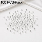 100 pezzi/confezione Perline distanziatrici rotonde placcate oro per la creazione di gioielli fai da te, finitura liscia, foro dritto, 2mm Hole 0.8mm, 2.5mm Hole 1.0mm, 3mm Hole 1.2mm, 3mm Hole 1.5mm