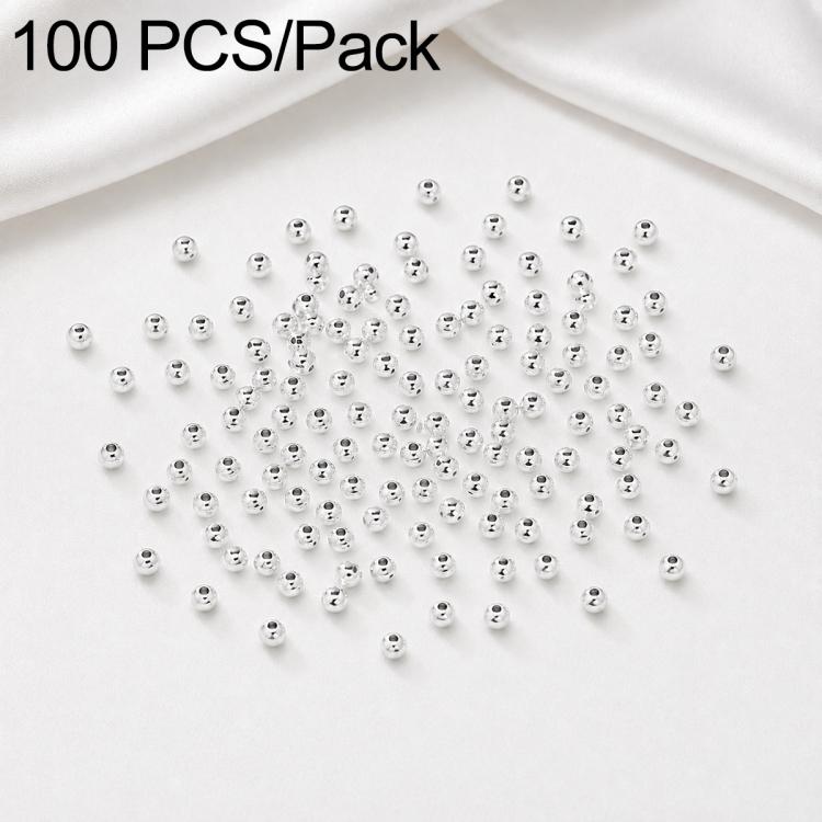 100 pezzi/confezione Perline distanziatrici rotonde placcate oro per la creazione di gioielli fai da te, finitura liscia, foro dritto, 2mm Hole 0.8mm, 2.5mm Hole 1.0mm, 3mm Hole 1.2mm, 3mm Hole 1.5mm