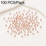 100 pezzi/confezione Perline distanziatrici rotonde placcate oro per la creazione di gioielli fai da te, finitura liscia, foro dritto, 2mm Hole 0.8mm, 2.5mm Hole 1.0mm, 3mm Hole 1.2mm, 3mm Hole 1.5mm