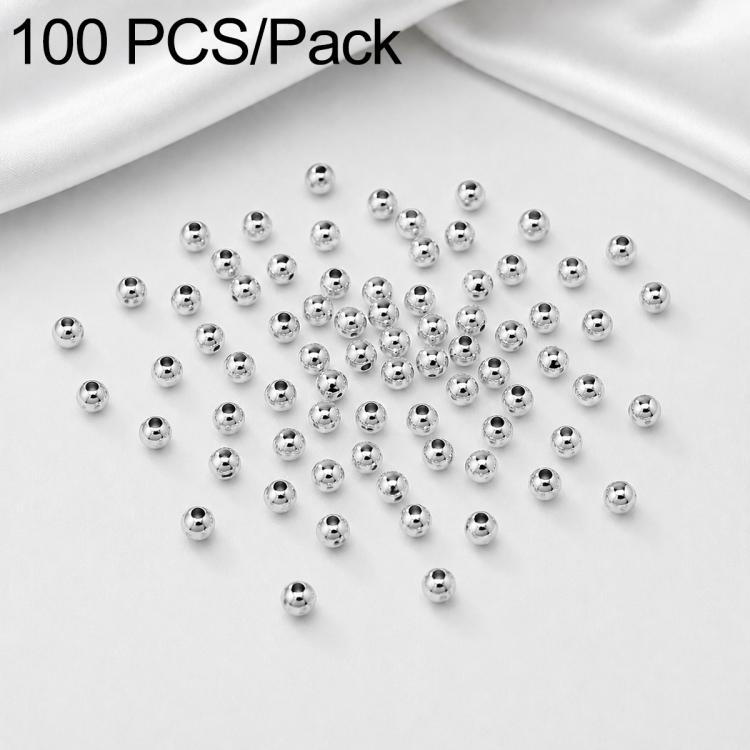 100 pezzi/confezione Perline distanziatrici rotonde placcate oro per la creazione di gioielli fai da te, finitura liscia, foro dritto, 2mm Hole 0.8mm, 2.5mm Hole 1.0mm, 3mm Hole 1.2mm, 3mm Hole 1.5mm