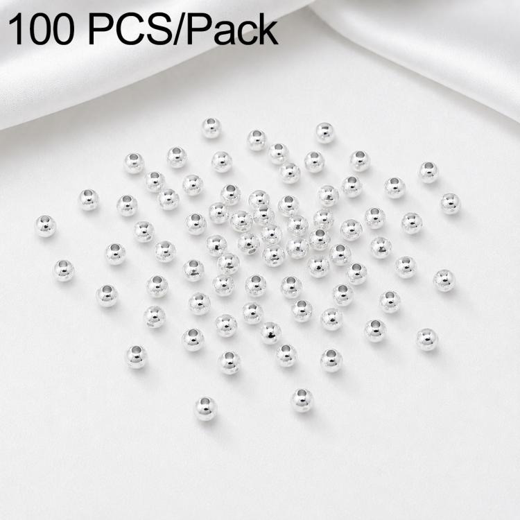 100 pezzi/confezione Perline distanziatrici rotonde placcate oro per la creazione di gioielli fai da te, finitura liscia, foro dritto, 2mm Hole 0.8mm, 2.5mm Hole 1.0mm, 3mm Hole 1.2mm, 3mm Hole 1.5mm
