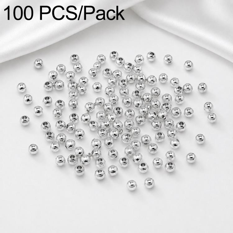 100 pezzi/confezione Perline distanziatrici rotonde placcate oro per la creazione di gioielli fai da te, finitura liscia, foro dritto, 2mm Hole 0.8mm, 2.5mm Hole 1.0mm, 3mm Hole 1.2mm, 3mm Hole 1.5mm