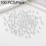 100 pezzi/confezione Perline distanziatrici rotonde placcate oro per la creazione di gioielli fai da te, finitura liscia, foro dritto, 2mm Hole 0.8mm, 2.5mm Hole 1.0mm, 3mm Hole 1.2mm, 3mm Hole 1.5mm