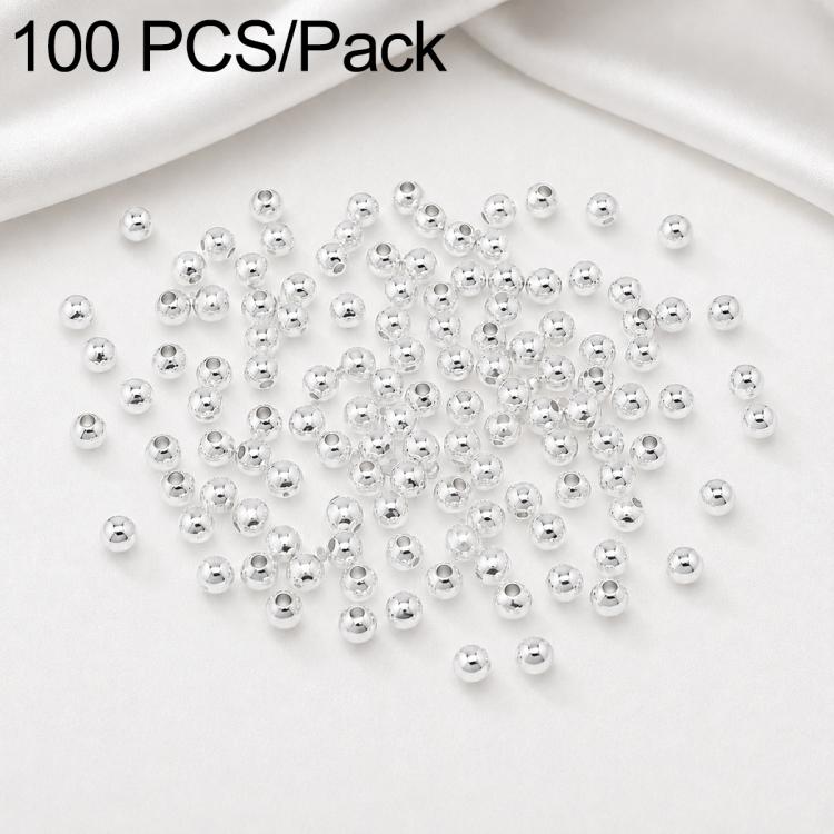 100 pezzi/confezione Perline distanziatrici rotonde placcate oro per la creazione di gioielli fai da te, finitura liscia, foro dritto, 2mm Hole 0.8mm, 2.5mm Hole 1.0mm, 3mm Hole 1.2mm, 3mm Hole 1.5mm