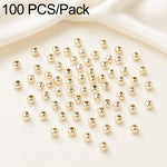100 pezzi/confezione Perline distanziatrici rotonde placcate oro per la creazione di gioielli fai da te, finitura liscia, foro dritto, 4mm Hole 1.5mm, 4mm Hole 2mm, 5mm Hole 1.5mm, 5mm Hole 2mm