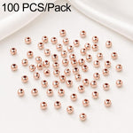 100 pezzi/confezione Perline distanziatrici rotonde placcate oro per la creazione di gioielli fai da te, finitura liscia, foro dritto, 4mm Hole 1.5mm, 4mm Hole 2mm, 5mm Hole 1.5mm, 5mm Hole 2mm