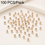 100 pezzi/confezione Perline distanziatrici rotonde placcate oro per la creazione di gioielli fai da te, finitura liscia, foro dritto, 4mm Hole 1.5mm, 4mm Hole 2mm, 5mm Hole 1.5mm, 5mm Hole 2mm