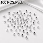 100 pezzi/confezione Perline distanziatrici rotonde placcate oro per la creazione di gioielli fai da te, finitura liscia, foro dritto, 4mm Hole 1.5mm, 4mm Hole 2mm, 5mm Hole 1.5mm, 5mm Hole 2mm
