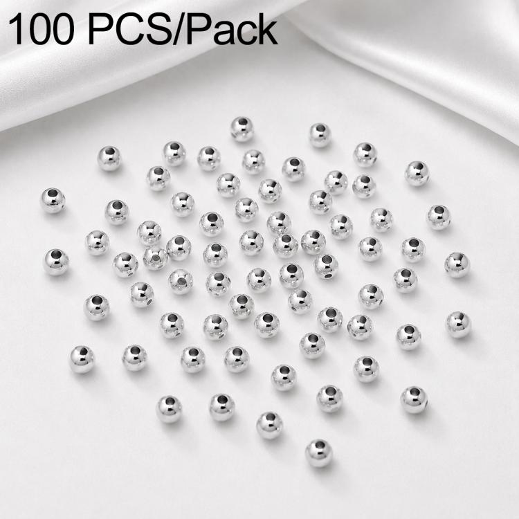 100 pezzi/confezione Perline distanziatrici rotonde placcate oro per la creazione di gioielli fai da te, finitura liscia, foro dritto, 4mm Hole 1.5mm, 4mm Hole 2mm, 5mm Hole 1.5mm, 5mm Hole 2mm