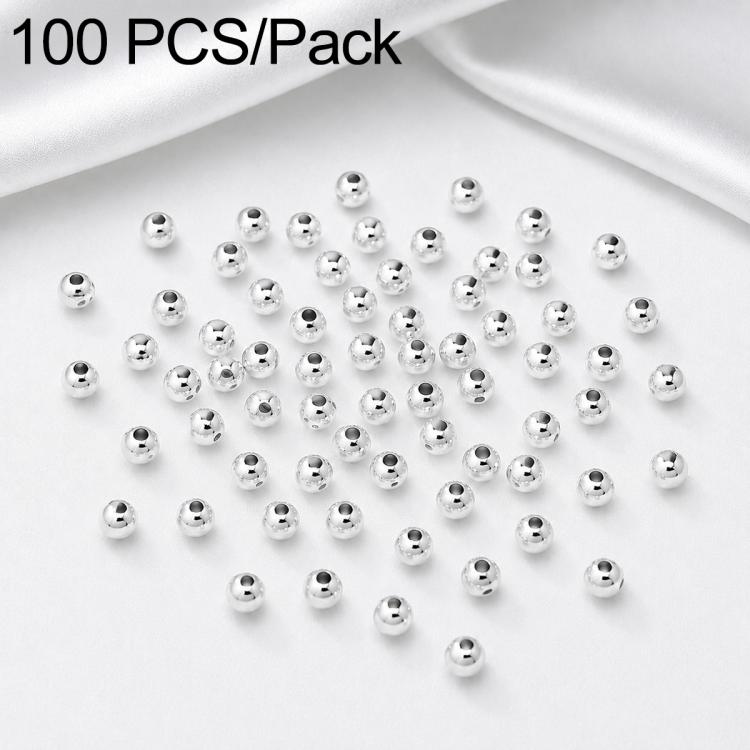 100 pezzi/confezione Perline distanziatrici rotonde placcate oro per la creazione di gioielli fai da te, finitura liscia, foro dritto, 4mm Hole 1.5mm, 4mm Hole 2mm, 5mm Hole 1.5mm, 5mm Hole 2mm