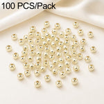 100 pezzi/confezione Perline distanziatrici rotonde placcate oro per la creazione di gioielli fai da te, finitura liscia, foro dritto, 4mm Hole 1.5mm, 4mm Hole 2mm, 5mm Hole 1.5mm, 5mm Hole 2mm