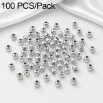 100 pezzi/confezione Perline distanziatrici rotonde placcate oro per la creazione di gioielli fai da te, finitura liscia, foro dritto, 4mm Hole 1.5mm, 4mm Hole 2mm, 5mm Hole 1.5mm, 5mm Hole 2mm