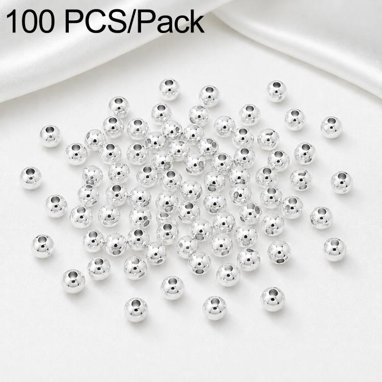 100 pezzi/confezione Perline distanziatrici rotonde placcate oro per la creazione di gioielli fai da te, finitura liscia, foro dritto, 4mm Hole 1.5mm, 4mm Hole 2mm, 5mm Hole 1.5mm, 5mm Hole 2mm