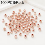 100 pezzi/confezione Perline distanziatrici rotonde placcate oro per la creazione di gioielli fai da te, finitura liscia, foro dritto, 4mm Hole 1.5mm, 4mm Hole 2mm, 5mm Hole 1.5mm, 5mm Hole 2mm