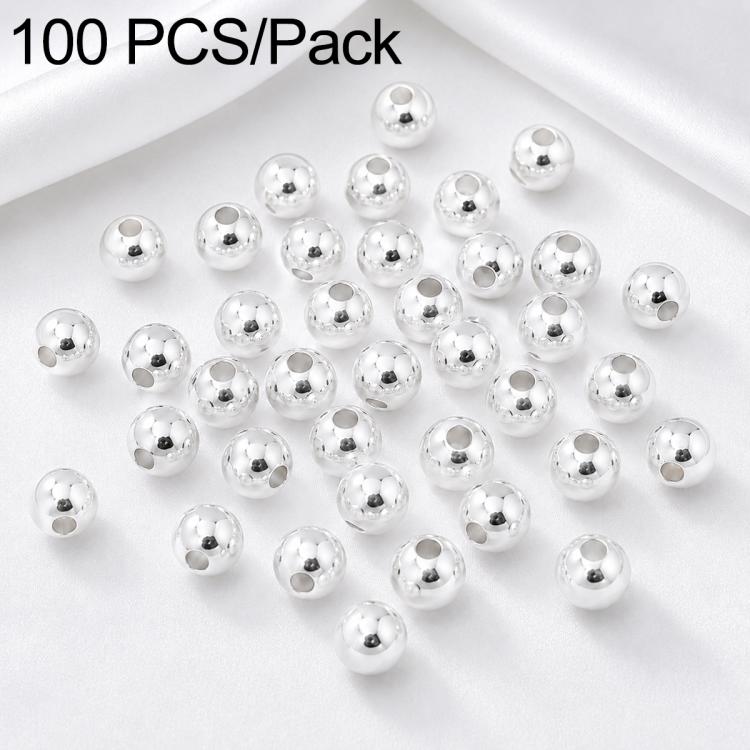 100 pezzi/confezione Perline distanziatrici rotonde placcate oro per la creazione di gioielli fai da te, finitura liscia, foro dritto, 6mm Hole 1.5mm, 6mm Hole 2.5mm, 8mm Hole 1.8mm, 10mm Hole 2mm