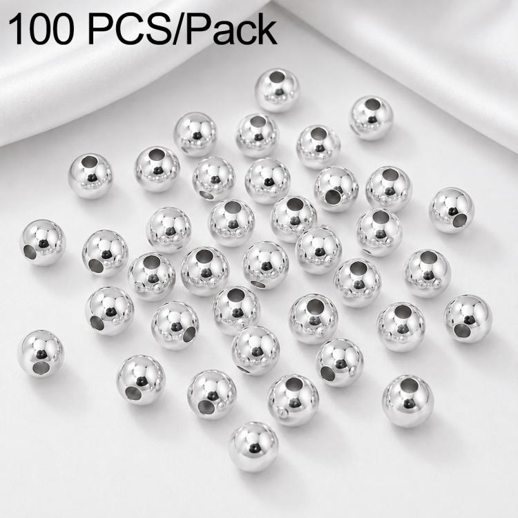 100 pezzi/confezione Perline distanziatrici rotonde placcate oro per la creazione di gioielli fai da te, finitura liscia, foro dritto, 6mm Hole 1.5mm, 6mm Hole 2.5mm, 8mm Hole 1.8mm, 10mm Hole 2mm