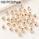 100 pezzi/confezione Perline distanziatrici rotonde placcate oro per la creazione di gioielli fai da te, finitura liscia, foro dritto, 6mm Hole 1.5mm, 6mm Hole 2.5mm, 8mm Hole 1.8mm, 10mm Hole 2mm