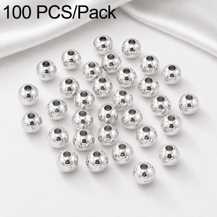 100 pezzi/confezione Perline distanziatrici rotonde placcate oro per la creazione di gioielli fai da te, finitura liscia, foro dritto, 6mm Hole 1.5mm, 6mm Hole 2.5mm, 8mm Hole 1.8mm, 10mm Hole 2mm