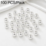 100 pezzi/confezione Perline distanziatrici rotonde placcate oro per la creazione di gioielli fai da te, finitura liscia, foro dritto, 6mm Hole 1.5mm, 6mm Hole 2.5mm, 8mm Hole 1.8mm, 10mm Hole 2mm