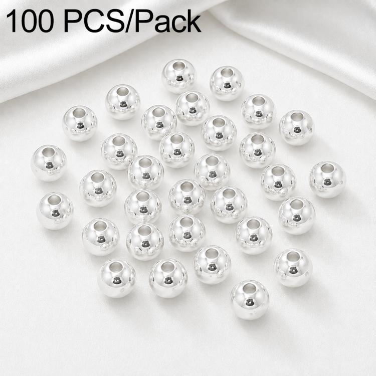 100 pezzi/confezione Perline distanziatrici rotonde placcate oro per la creazione di gioielli fai da te, finitura liscia, foro dritto, 6mm Hole 1.5mm, 6mm Hole 2.5mm, 8mm Hole 1.8mm, 10mm Hole 2mm