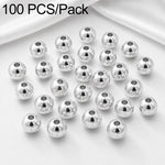 100 pezzi/confezione Perline distanziatrici rotonde placcate oro per la creazione di gioielli fai da te, finitura liscia, foro dritto, 6mm Hole 1.5mm, 6mm Hole 2.5mm, 8mm Hole 1.8mm, 10mm Hole 2mm
