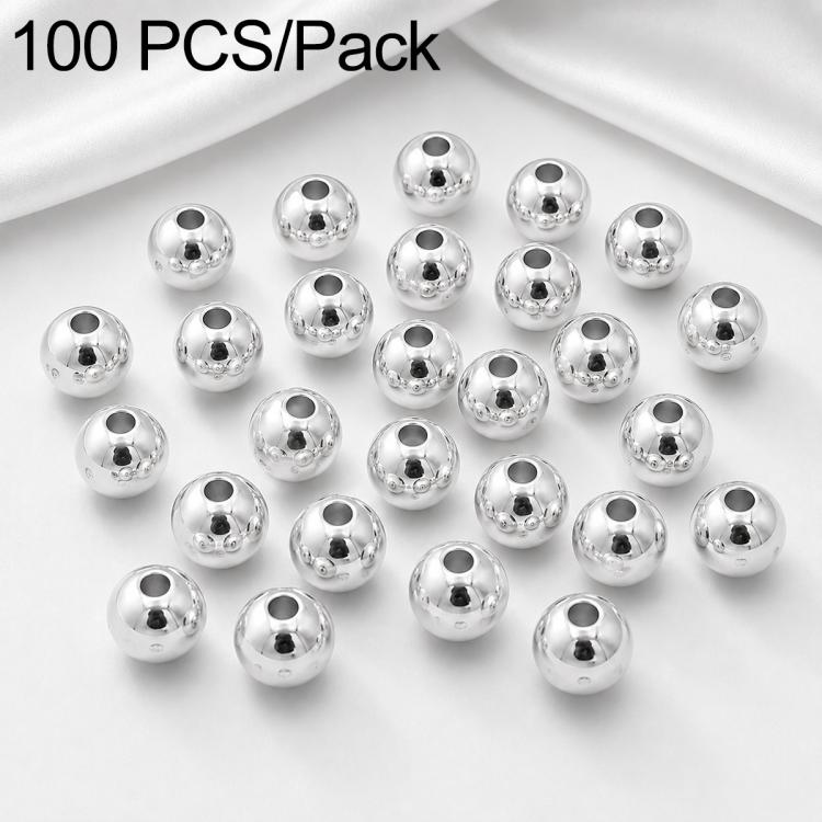 100 pezzi/confezione Perline distanziatrici rotonde placcate oro per la creazione di gioielli fai da te, finitura liscia, foro dritto, 6mm Hole 1.5mm, 6mm Hole 2.5mm, 8mm Hole 1.8mm, 10mm Hole 2mm