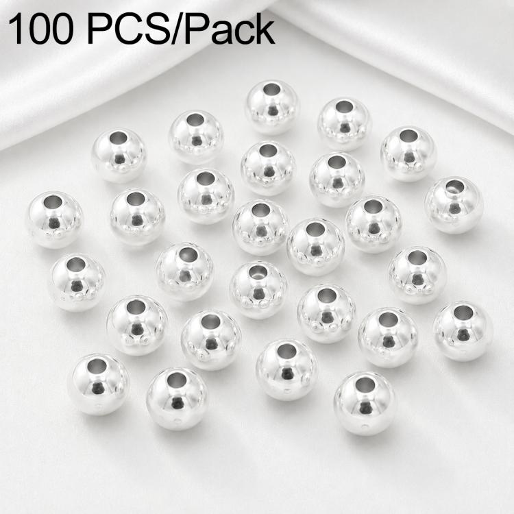100 pezzi/confezione Perline distanziatrici rotonde placcate oro per la creazione di gioielli fai da te, finitura liscia, foro dritto, 6mm Hole 1.5mm, 6mm Hole 2.5mm, 8mm Hole 1.8mm, 10mm Hole 2mm