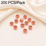 Confezione da 200 perline di bloccaggio a crimpare in rame ecologico antiossidante per la creazione di gioielli fai da te., 1.5mm Stopper Hole 0.8mm, 2mm Stopper Hole 1mm, 2.5mm Stopper Hole 1.5mm, 3mm Stopper Hole 1.7mm