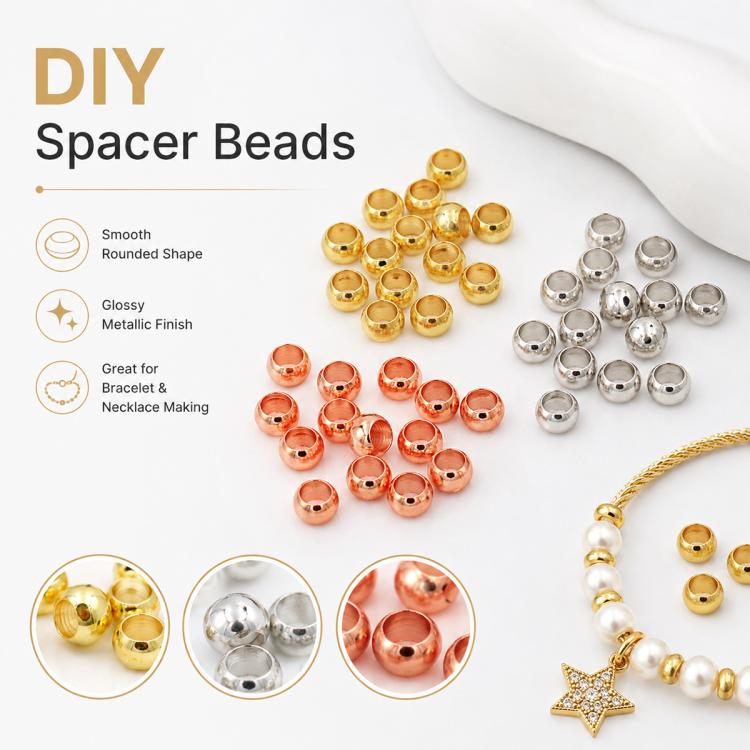 Confezione da 200 perline di bloccaggio a crimpare in rame ecologico antiossidante per la creazione di gioielli fai da te., 1.5mm Stopper Hole 0.8mm, 2mm Stopper Hole 1mm, 2.5mm Stopper Hole 1.5mm, 3mm Stopper Hole 1.7mm