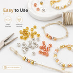 Confezione da 200 perline di bloccaggio a crimpare in rame ecologico antiossidante per la creazione di gioielli fai da te., 1.5mm Stopper Hole 0.8mm, 2mm Stopper Hole 1mm, 2.5mm Stopper Hole 1.5mm, 3mm Stopper Hole 1.7mm