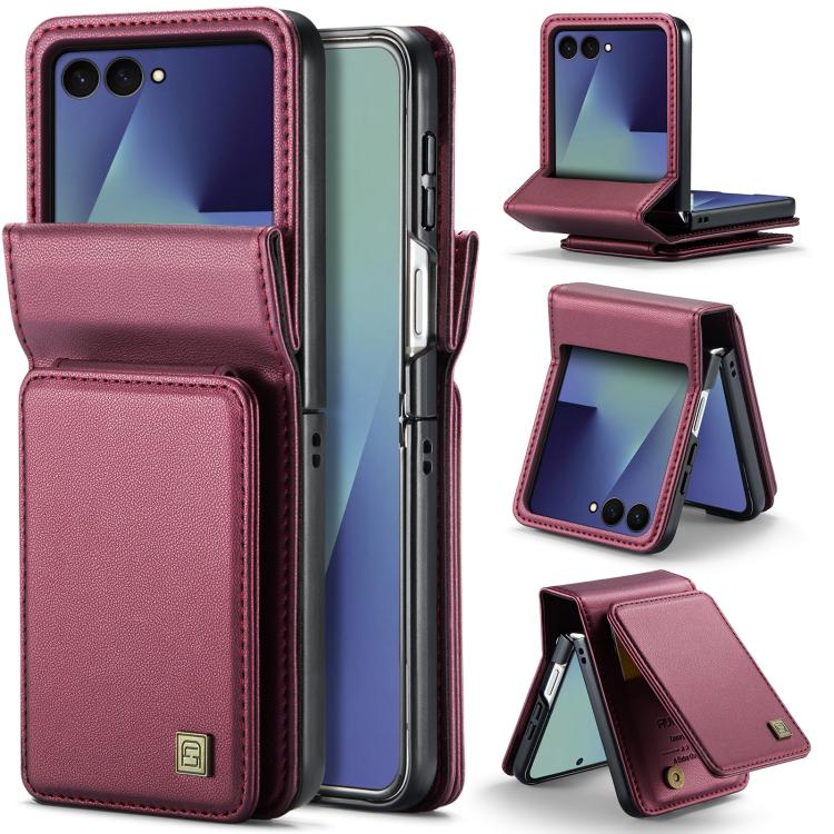 Custodia per telefono AutSpace A02 con doppia fibbia magnetica e protezione RFID., For Galaxy Z Flip8 5G, For Galaxy Z Flip7 5G, For Galaxy Z Fold6 5G, For Galaxy Z Fold5 5G