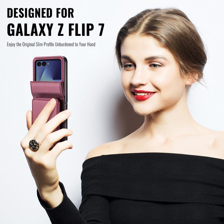 Custodia per telefono AutSpace A02 con doppia fibbia magnetica e protezione RFID., For Galaxy Z Flip8 5G, For Galaxy Z Flip7 5G, For Galaxy Z Fold6 5G, For Galaxy Z Fold5 5G