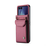AutSpace A03 Custodia per telefono a fisarmonica con protezione RFID e tracolla, For Galaxy Z Flip8 5G, For Galaxy Z Flip7 5G