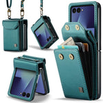 AutSpace A03 Custodia per telefono a fisarmonica con protezione RFID e tracolla, For Galaxy Z Flip8 5G, For Galaxy Z Flip7 5G