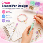 Set di 10 penne creative fai da te con design a perline e galvanizzazione UV, con punta a proiettile.