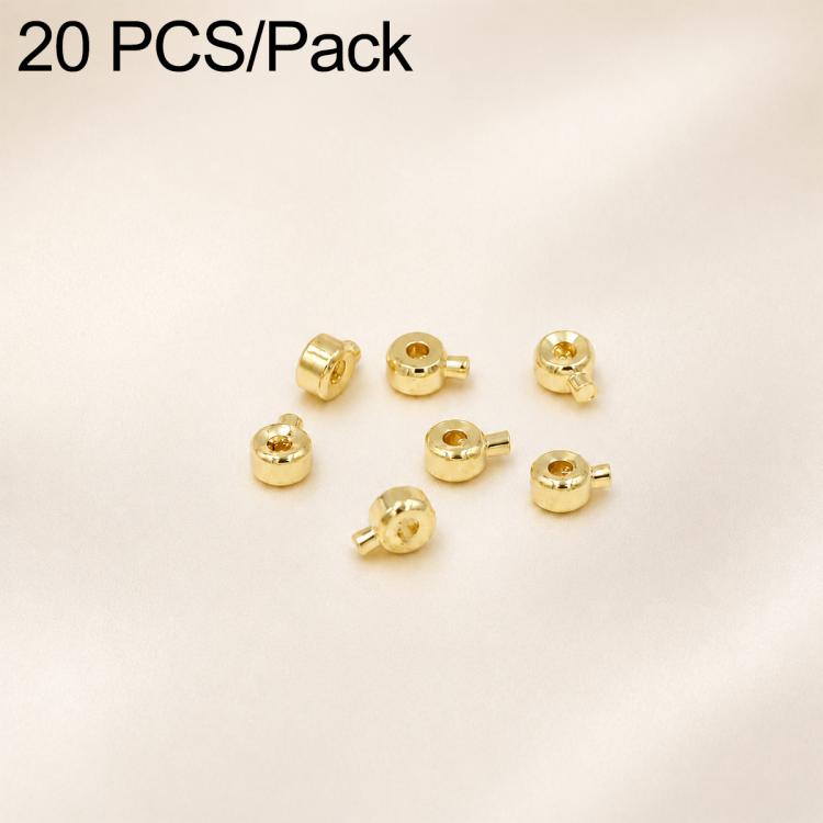 20 pezzi/confezione Perline distanziatrici in rame placcato oro, connettori terminali per gioielli fai da te, Deluxe 2.5mm Hole 1mm, Deluxe 3.2mm Hole 1.2mm