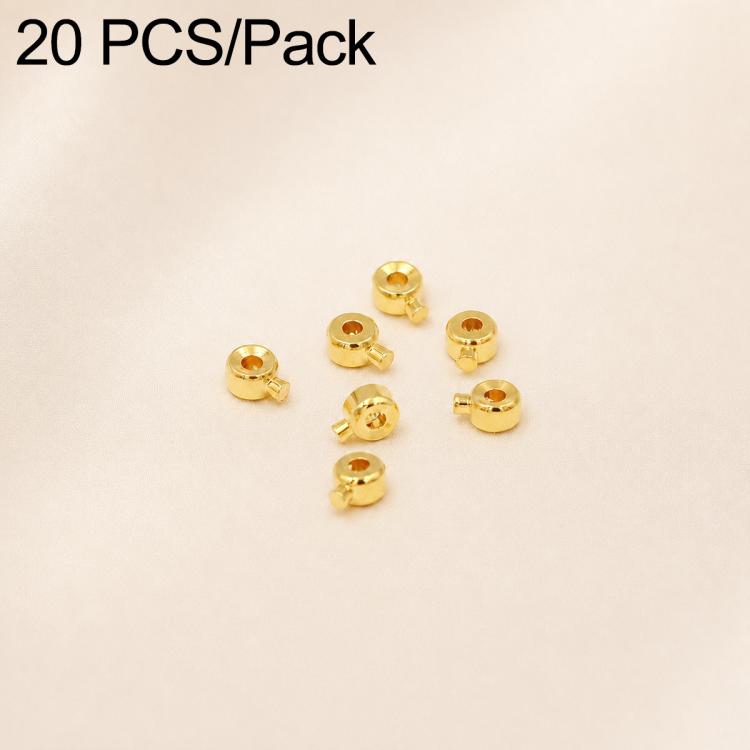 20 pezzi/confezione Perline distanziatrici in rame placcato oro, connettori terminali per gioielli fai da te, Regular 3.2mm Hole 1.2mm