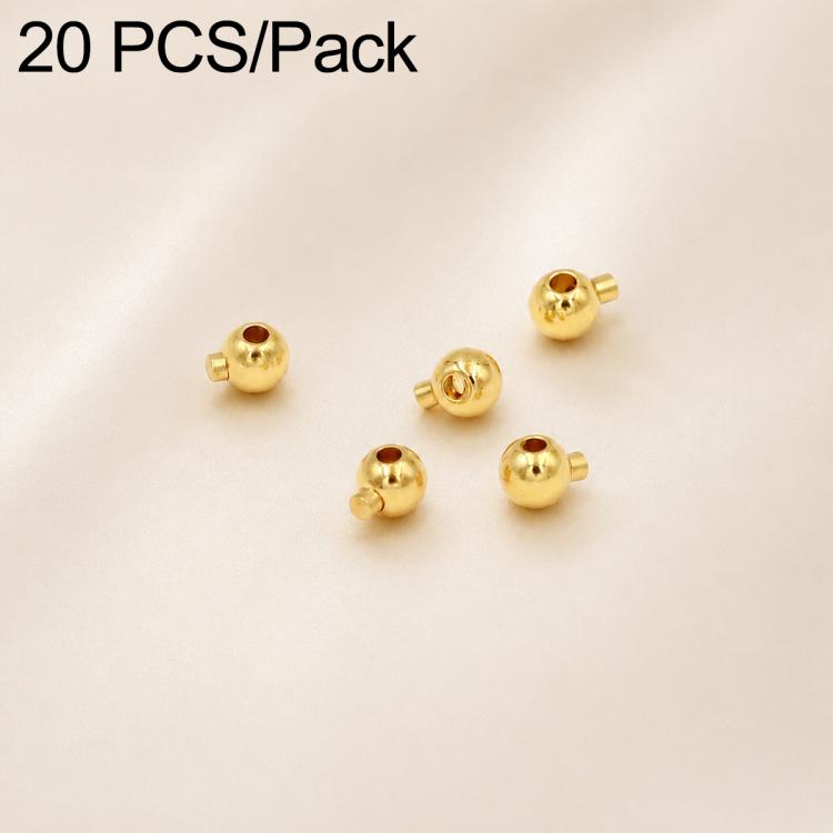 20 pezzi/confezione Perline distanziatrici in rame placcato oro, connettori terminali per gioielli fai da te, Regular 3.2mm Hole 1.2mm