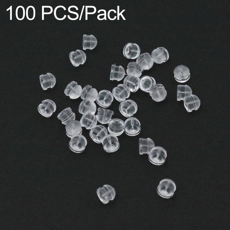 100 pezzi/confezione Chiusure di sicurezza in silicone a forma di proiettile per orecchini, tipo hamburger
