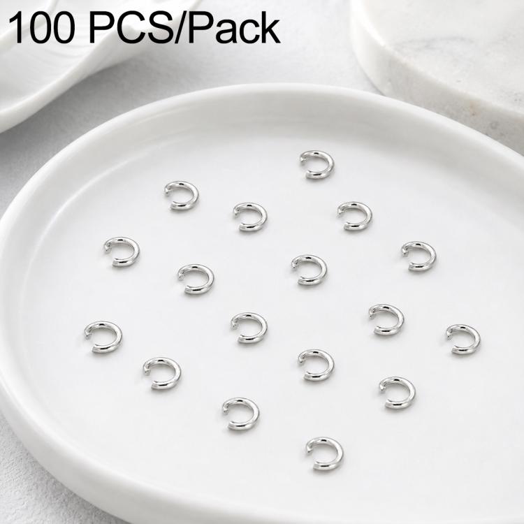 Confezione da 100 anelli di congiunzione aperti per la creazione di gioielli fai da te., Open Loop 0.6x3.5mm, Open Loop 0.7x4mm, Open Loop 0.8x5mm, Open Loop 0.9x6mm