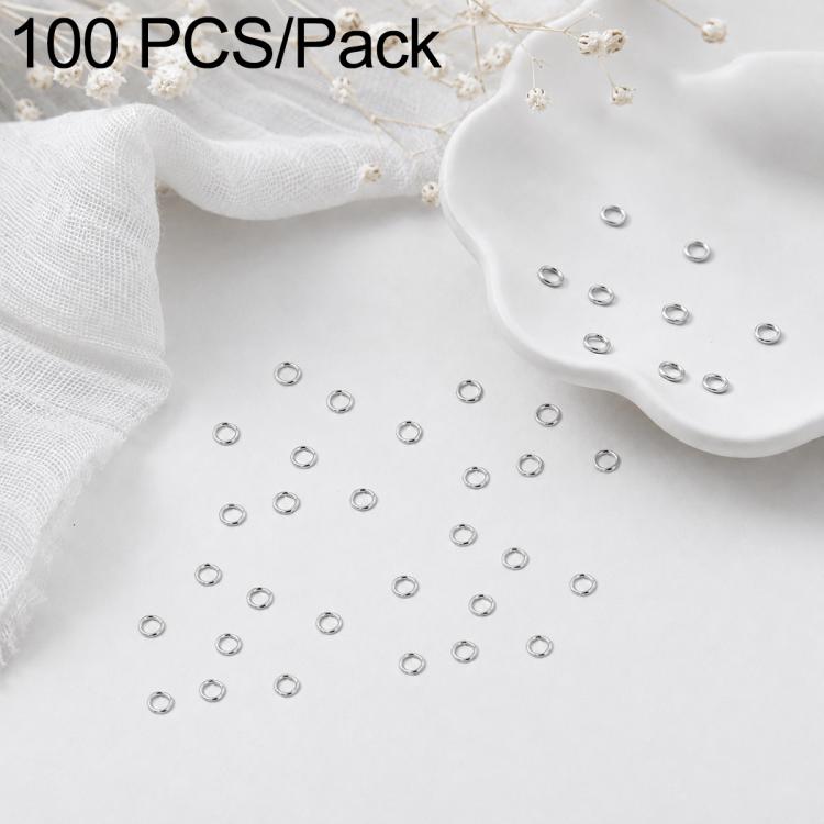 Confezione da 100 anelli di congiunzione aperti per la creazione di gioielli fai da te., Flat-Cut Loop 0.5x3mm, Flat-Cut Loop 0.5x4mm, Flat-Cut Loop 0.6x3.5mm, Flat-Cut  Loop 0.7x4mm