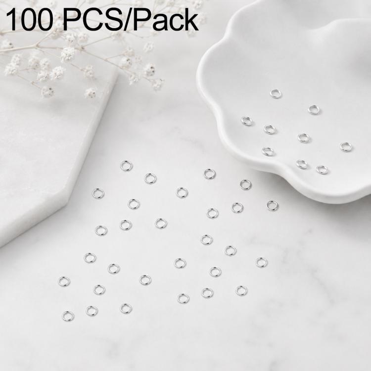 Confezione da 100 anelli di congiunzione aperti per la creazione di gioielli fai da te., Flat-Cut Loop 0.5x3mm, Flat-Cut Loop 0.5x4mm, Flat-Cut Loop 0.6x3.5mm, Flat-Cut  Loop 0.7x4mm