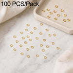 Confezione da 100 anelli di congiunzione aperti per la creazione di gioielli fai da te., Flat-Cut Loop 0.5x3mm, Flat-Cut Loop 0.5x4mm, Flat-Cut Loop 0.6x3.5mm, Flat-Cut  Loop 0.7x4mm
